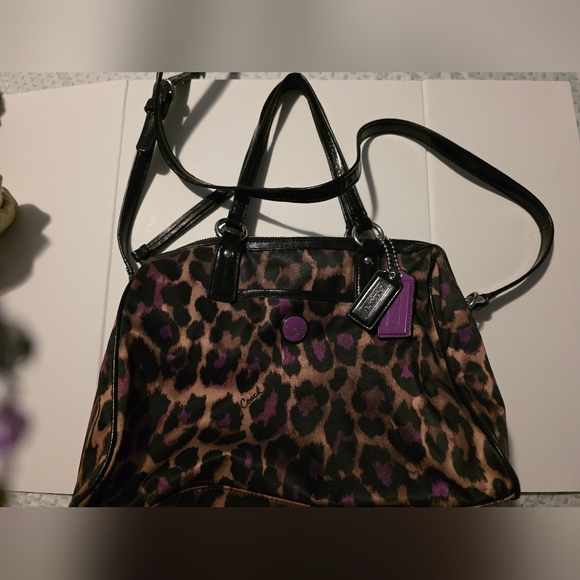 Coach Ocelot Tote - Violet Purple, Brown, Black - Picture 1 of 5